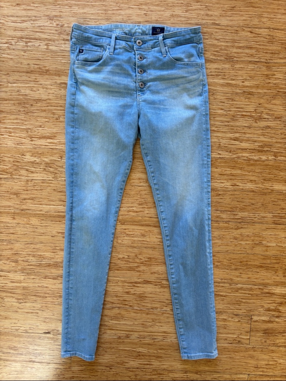 AG Adriano Goldschmied Light Blue High-Rise Skinny Jeans